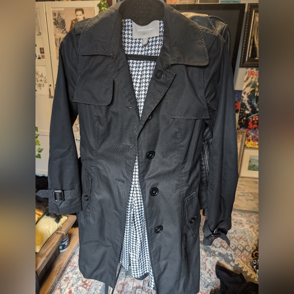 Womens Size Xs Black Trench Coat